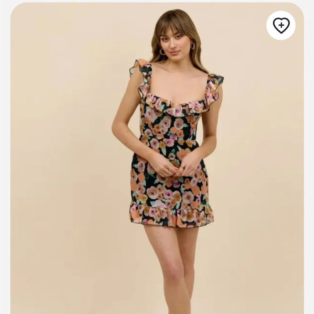 Floral Ruffle Mini Dress - Picture 1 of 5